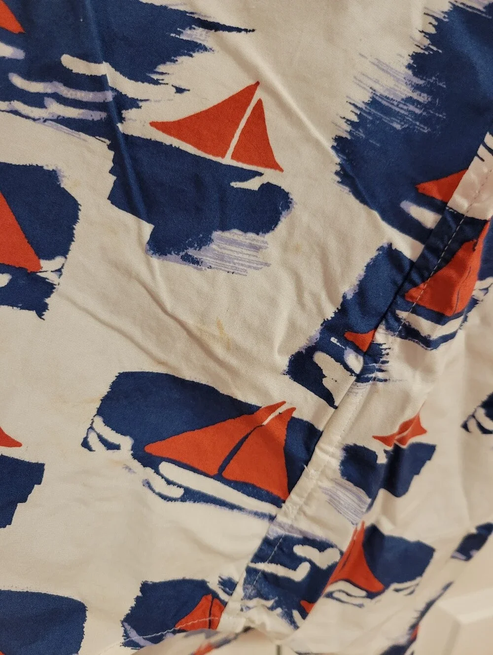 J.Crew Men's Short Sleeve Sailboat Print Button Down Shirt- XL- Nautical Coastal
